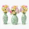 Vases | Vases & Planters<Mrs. Alice Soft Green Hand Painted Tole Bud Vases (Set of 3)