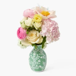 Vases | Vases & Planters<Mrs. Alice Soft Green Hand Painted Tole Bud Vases (Set of 3)