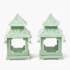 Summer Candleware | Year-round Decorations<Mrs. Alice Soft Green Mini Chinoiserie Pagoda Lanterns (Pair)