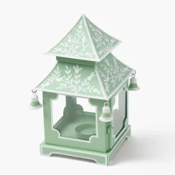 Summer Candleware | Year-round Decorations<Mrs. Alice Soft Green Mini Chinoiserie Pagoda Lanterns (Pair)