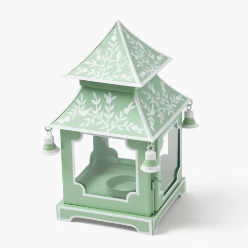Summer Candleware | Year-round Decorations<Mrs. Alice Soft Green Mini Chinoiserie Pagoda Lanterns (Pair)