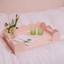 Trays | For Her<Mrs. Alice Soft Pink Lacquer Breakfast Tray