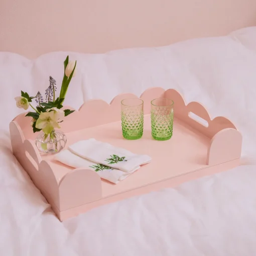 Trays | For Her<Mrs. Alice Soft Pink Lacquer Breakfast Tray
