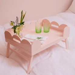 Trays | For Her<Mrs. Alice Soft Pink Lacquer Breakfast Tray