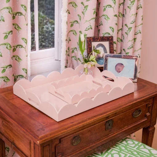 Trays | For Her<Mrs. Alice Soft Pink Lacquer Tray