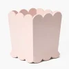 For Her | Pretty In Pink<Mrs. Alice Soft Pink Scalloped Lacquer Waste Paper Bin