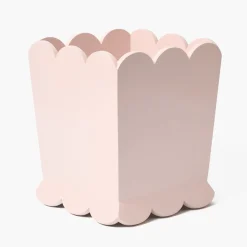 For Her | Pretty In Pink<Mrs. Alice Soft Pink Scalloped Lacquer Waste Paper Bin