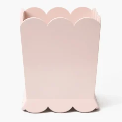 For Her | Pretty In Pink<Mrs. Alice Soft Pink Scalloped Lacquer Waste Paper Bin