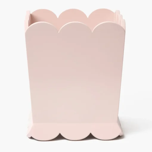 For Her | Pretty In Pink<Mrs. Alice Soft Pink Scalloped Lacquer Waste Paper Bin
