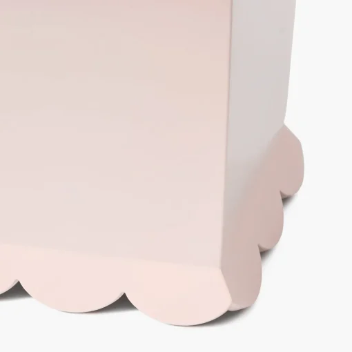 For Her | Pretty In Pink<Mrs. Alice Soft Pink Scalloped Lacquer Waste Paper Bin