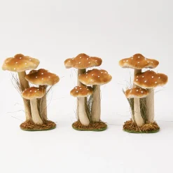 Year-round Decorations | Autumn Decorations<Mrs. Alice Tall Caramel Velvet Mushrooms (Set of 3)