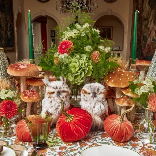 Year-round Decorations | Autumn Decorations<Mrs. Alice Tall Caramel Velvet Mushrooms (Set of 3)