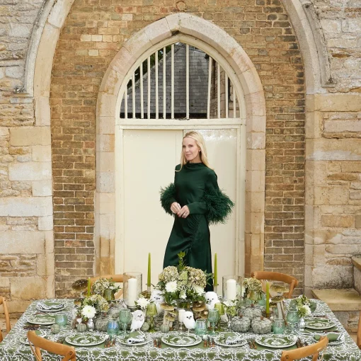 Year-round Decorations | Autumn Decorations<Mrs. Alice Tall Green Velvet Mushrooms (Set of 3)