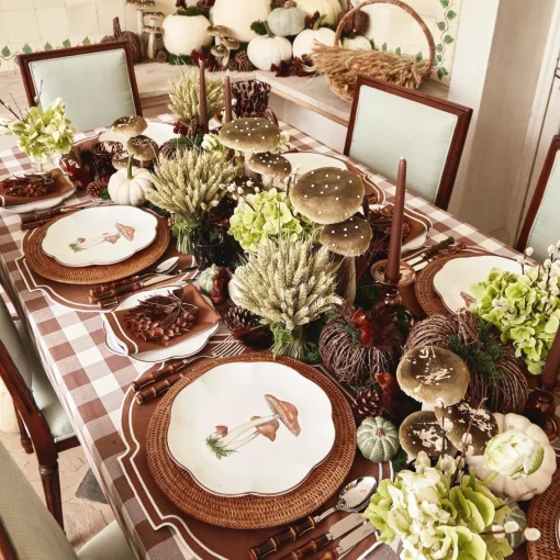 Year-round Decorations | Autumn Decorations<Mrs. Alice Tall Green Velvet Mushrooms (Set of 3)