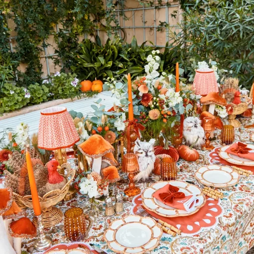 Year-round Decorations<Mrs. Alice Tall Orange Glitter Mushrooms (Pair)