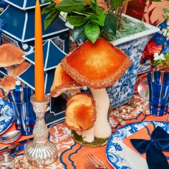 Year-round Decorations<Mrs. Alice Tall Orange Glitter Mushrooms (Pair)