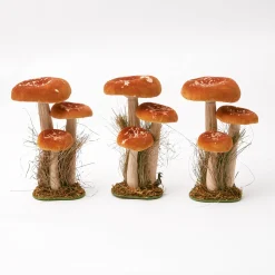 Year-round Decorations | Autumn Decorations<Mrs. Alice Tall Orange Velvet Mushrooms (Set of 3)