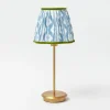 Rechargeable Table Lamps | For Her<Mrs. Alice Tall Rechargeable Lamp with Blue & Green Ikat Shade (18cm)