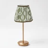 Rechargeable Table Lamps<Mrs. Alice Tall Rechargeable Lamp with Olive Ikat Shade (18cm)