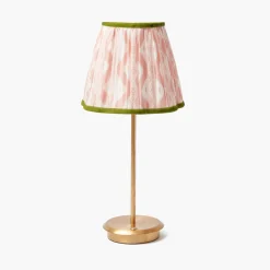 Rechargeable Table Lamps<Mrs. Alice Tall Rechargeable Lamp with Pink & Green Ikat Shade (18cm)