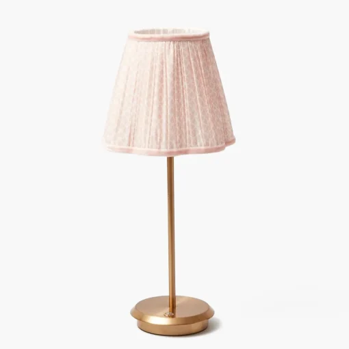 Rechargeable Table Lamps<Mrs. Alice Tall Rechargeable Lamp with Pink Lotus Shade (18cm)