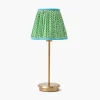 Rechargeable Table Lamps | Summer Lighting<Mrs. Alice Tall Rechargeable Lamp with Green & Blue Lotus Shade (18cm)