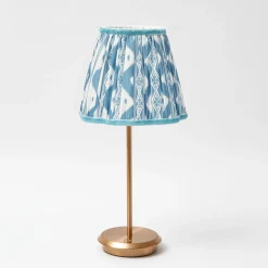 Rechargeable Table Lamps<Mrs. Alice Tall Rechargeable Lamp with Blue Ikat Shade (18cm)