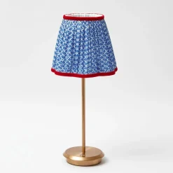 Rechargeable Table Lamps<Mrs. Alice Tall Rechargeable Lamp with Cobalt & Red Lotus Shade (18cm)