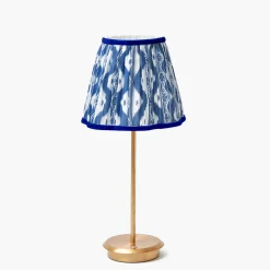 Rechargeable Table Lamps<Mrs. Alice Tall Rechargeable Lamp with Cobalt Ikat Shade (18cm)