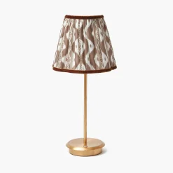 Rechargeable Table Lamps<Mrs. Alice Tall Rechargeable Lamp with Chocolate Ikat Shade (18cm)