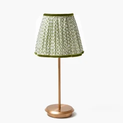 Rechargeable Table Lamps<Mrs. Alice Tall Rechargeable Lamp with Olive Lotus Shade (18cm)