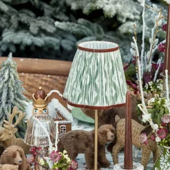 Rechargeable Table Lamps<Mrs. Alice Tall Rechargeable Lamp with Olive & Chocolate Ikat Shade (18cm)