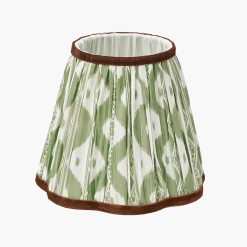 Rechargeable Table Lamps<Mrs. Alice Tall Rechargeable Lamp with Olive & Chocolate Ikat Shade (18cm)
