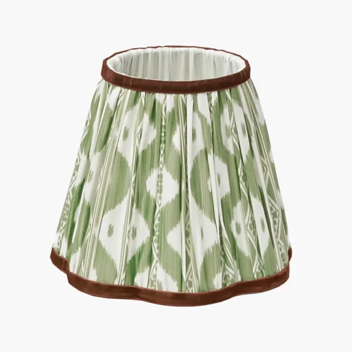 Rechargeable Table Lamps<Mrs. Alice Tall Rechargeable Lamp with Olive & Chocolate Ikat Shade (18cm)