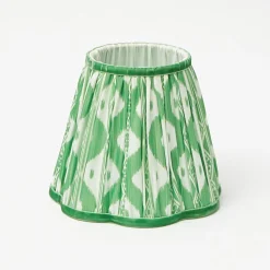 Rechargeable Table Lamps<Mrs. Alice Tall Rechargeable Lamp with Green Ikat Shade (18cm)