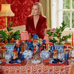 Rechargeable Table Lamps<Mrs. Alice Tall Rechargeable Lamp with Orange Lotus Shade (18cm)