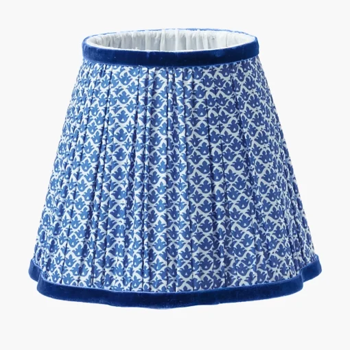 Rechargeable Table Lamps<Mrs. Alice Tall Rechargeable Lamp with Cobalt Lotus Shade (18cm)