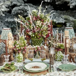 Rechargeable Table Lamps<Mrs. Alice Tall Rechargeable Lamp with Olive & Chocolate Ikat Shade (18cm)