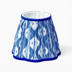 Rechargeable Table Lamps<Mrs. Alice Tall Rechargeable Lamp with Cobalt Ikat Shade (18cm)