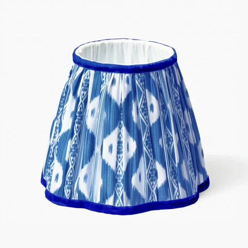 Rechargeable Table Lamps<Mrs. Alice Tall Rechargeable Lamp with Cobalt Ikat Shade (18cm)