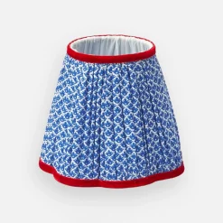 Rechargeable Table Lamps<Mrs. Alice Tall Rechargeable Lamp with Cobalt & Red Lotus Shade (18cm)