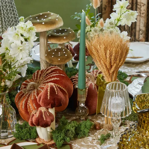 Autumn Decorations<Mrs. Alice Tall Wheat Sheaf with Green Velvet Bow (Pair)