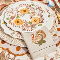 Napkins<Mrs. Alice Taupe Embroidered Turkey Linen Napkins (Set of 4)