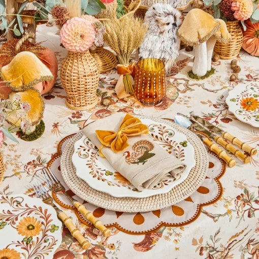 Napkins<Mrs. Alice Taupe Embroidered Turkey Linen Napkins (Set of 4)