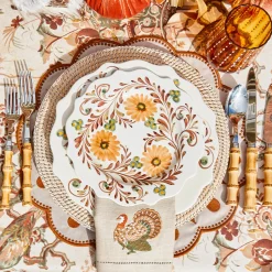 Napkins<Mrs. Alice Taupe Embroidered Turkey Linen Napkins (Set of 4)