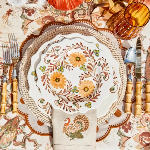 Napkins<Mrs. Alice Taupe Embroidered Turkey Linen Napkins (Set of 4)