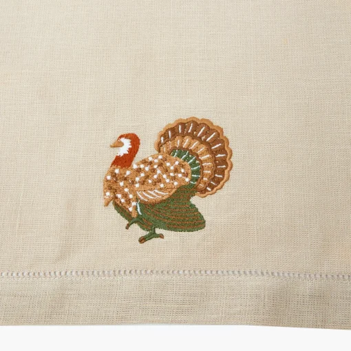 Napkins<Mrs. Alice Taupe Embroidered Turkey Linen Napkins (Set of 4)