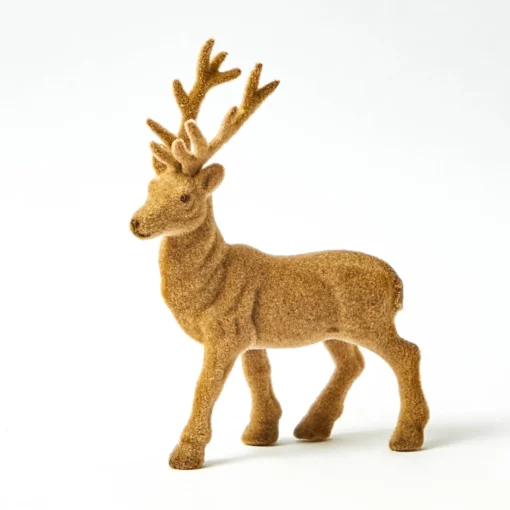 Christmas Decorations<Mrs. Alice Taupe Flocked Reindeer Family