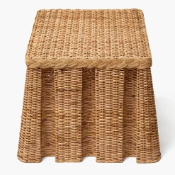 Furniture | Furniture<Mrs. Alice The Bettina Box Pleated Rattan Stool