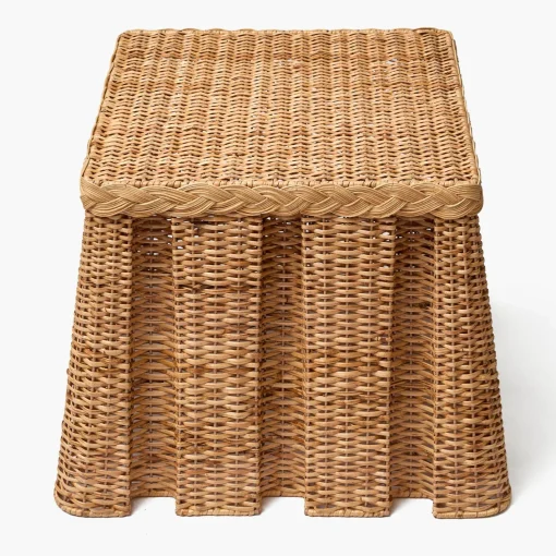 Furniture | Furniture<Mrs. Alice The Bettina Box Pleated Rattan Stool